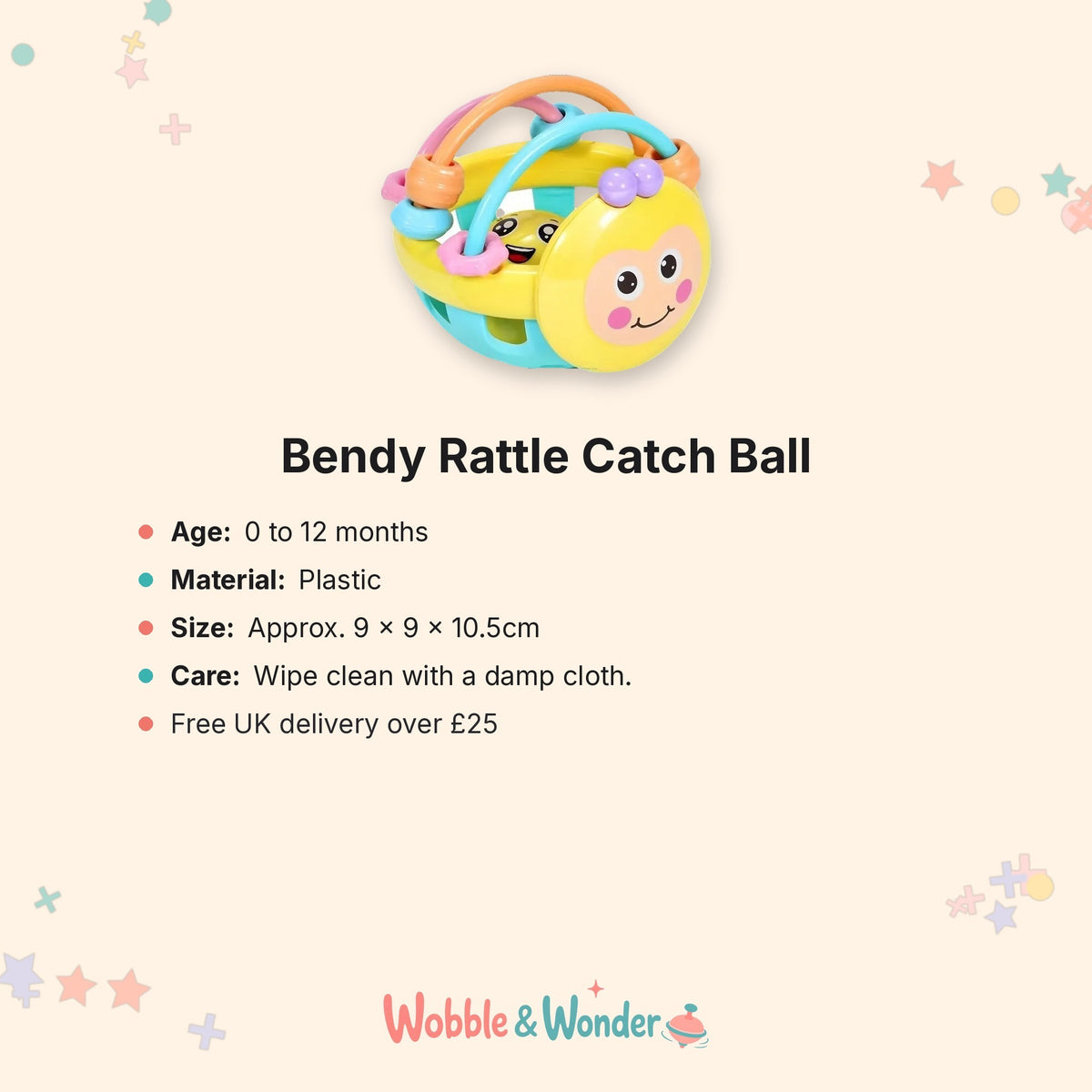 Bendy Rattle Catch Ball