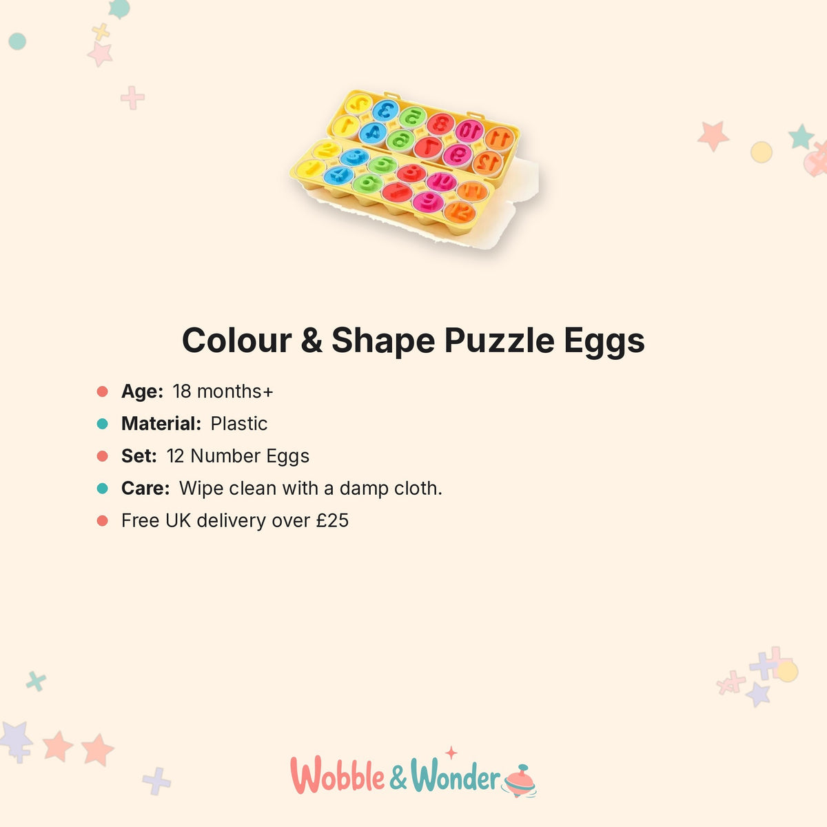 12 Number Eggs