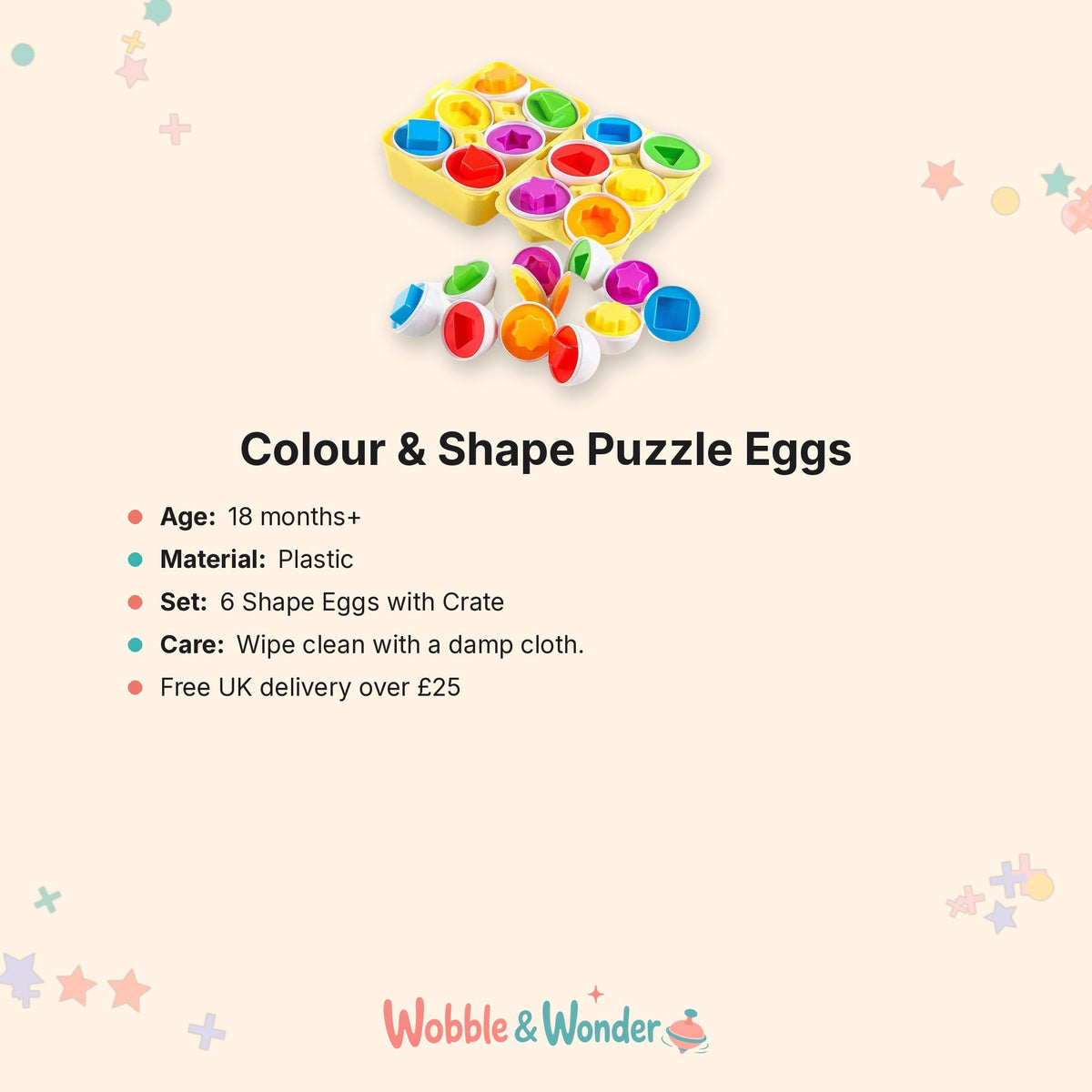 6 Shape Eggs with Crate