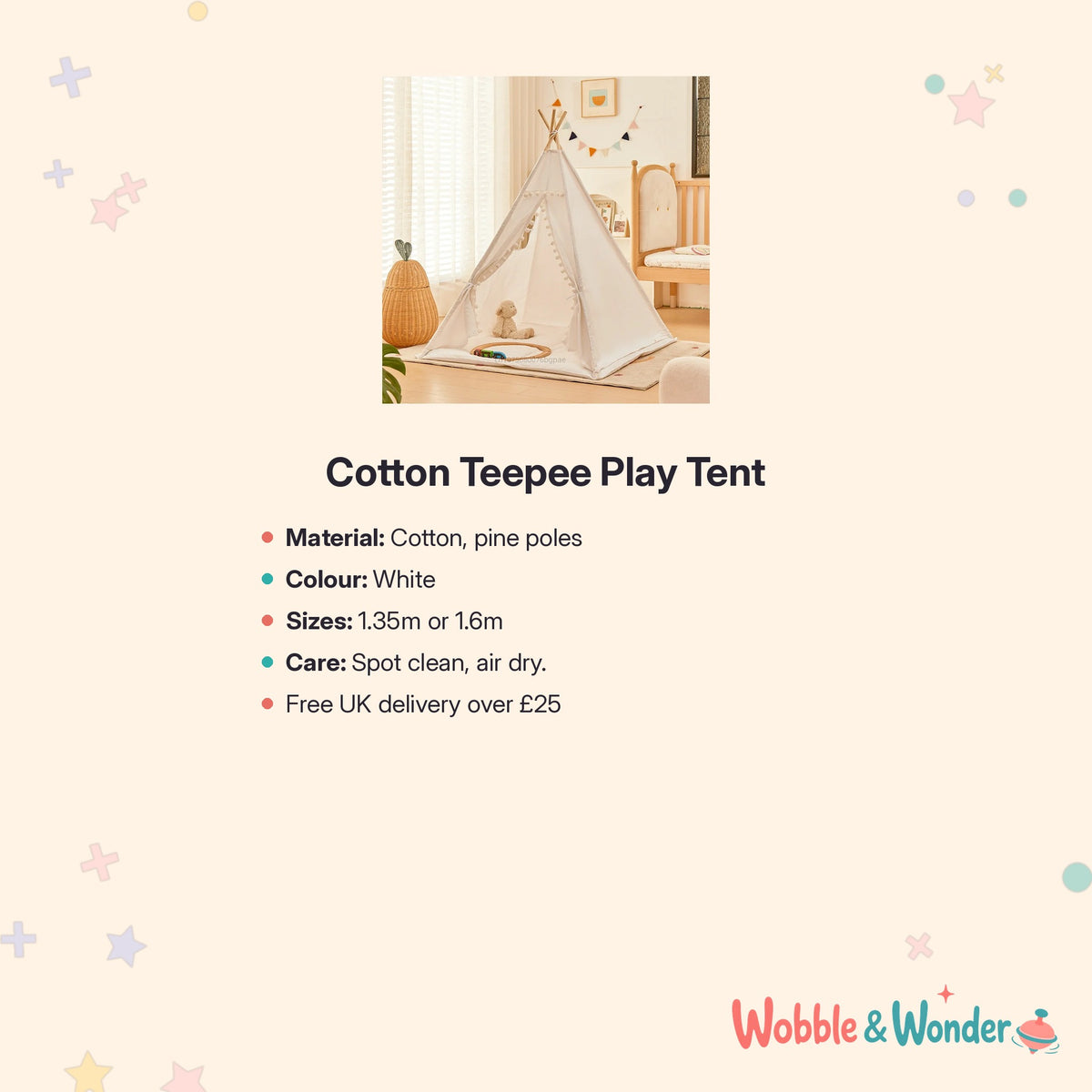 Cotton Teepee Play Tent