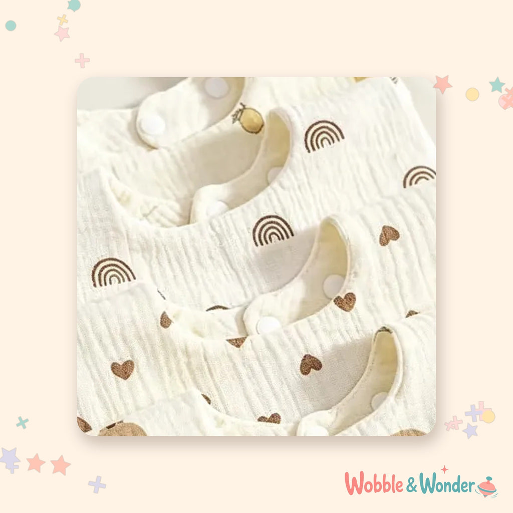 Cotton Triangle Drool Bibs (4 Pack)