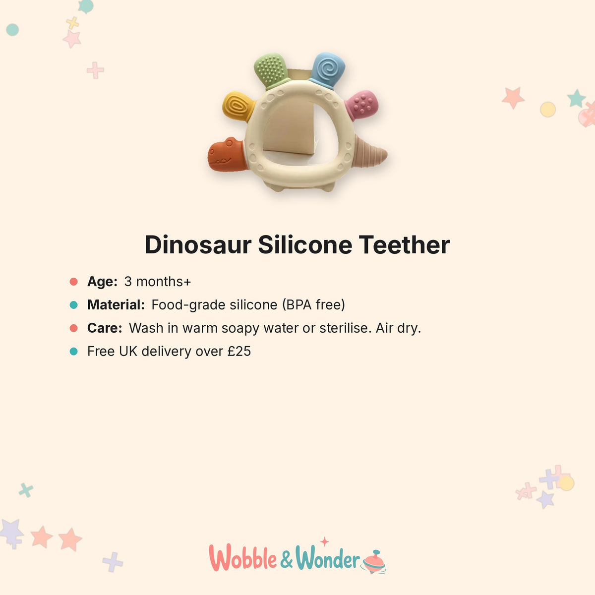 Dinosaur Silicone Teether