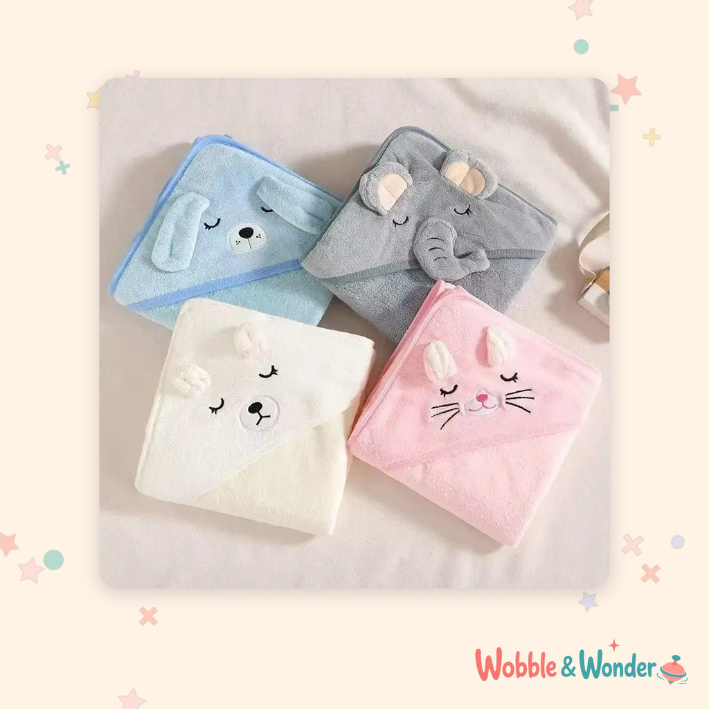 Hooded Animal Bath Towel Poncho
