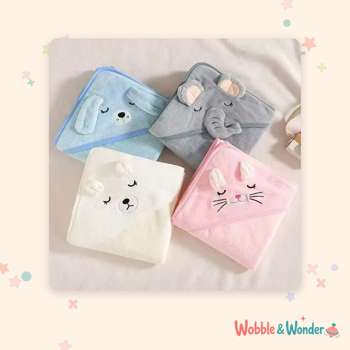 Hooded Animal Bath Towel Poncho
