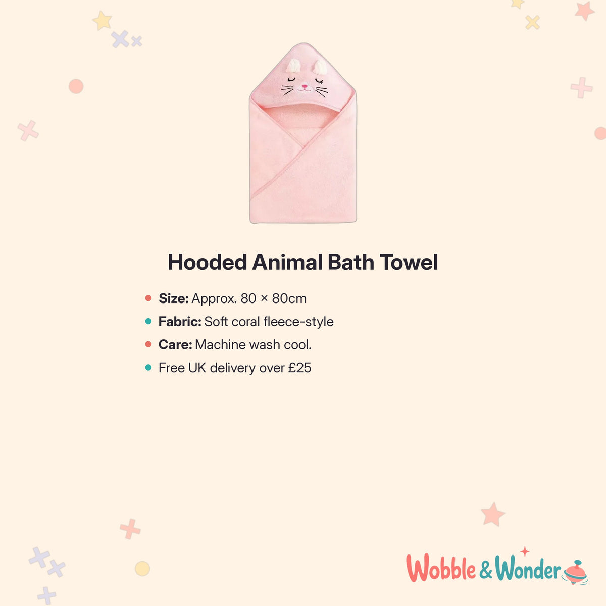 Hooded Animal Bath Towel Poncho