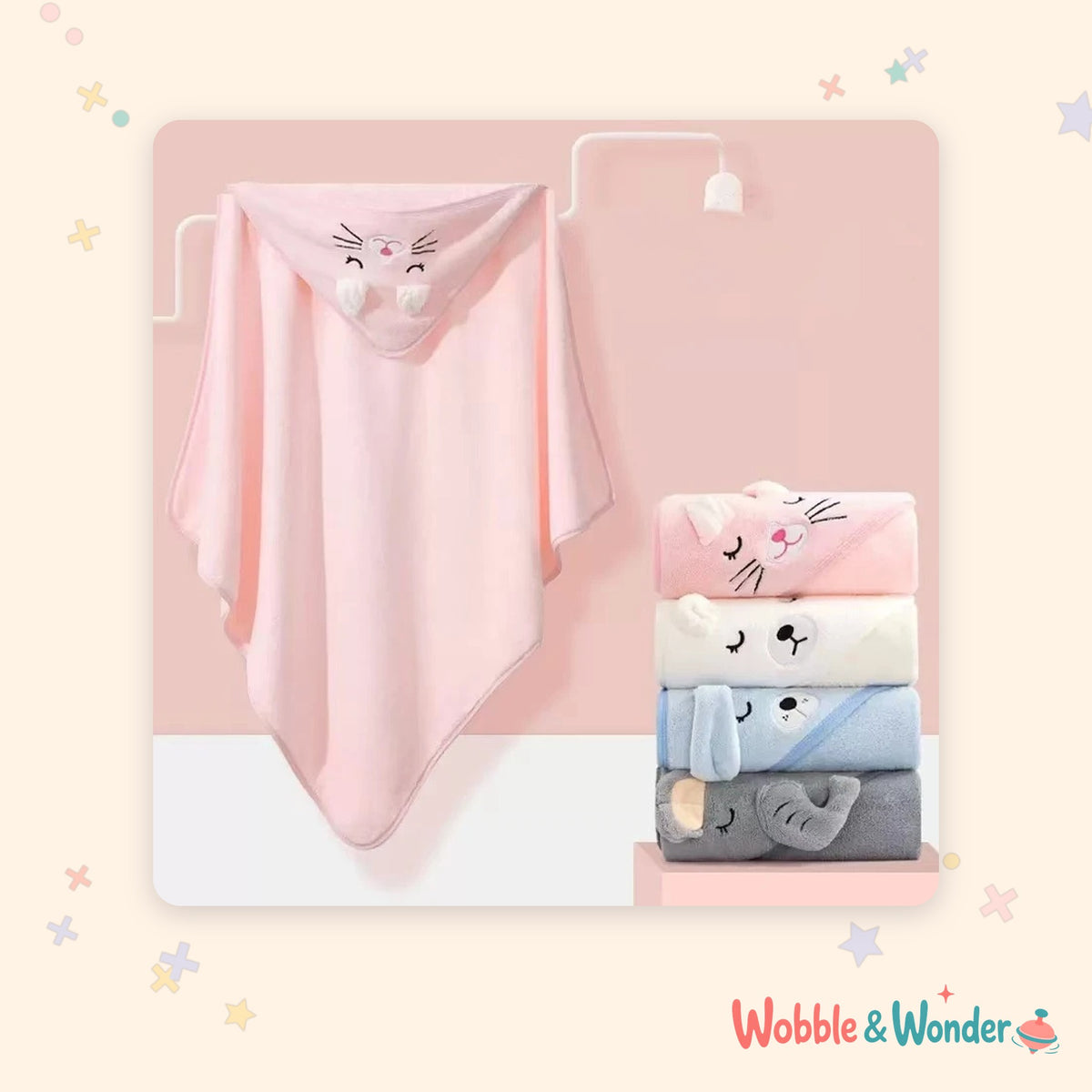 Hooded Animal Bath Towel Poncho