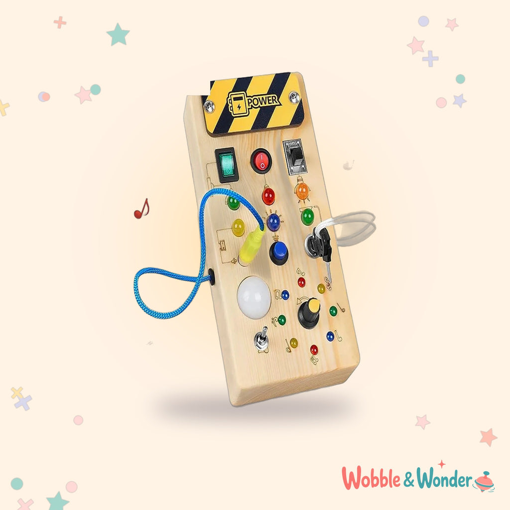 LED Light-Up Wooden Busy Board