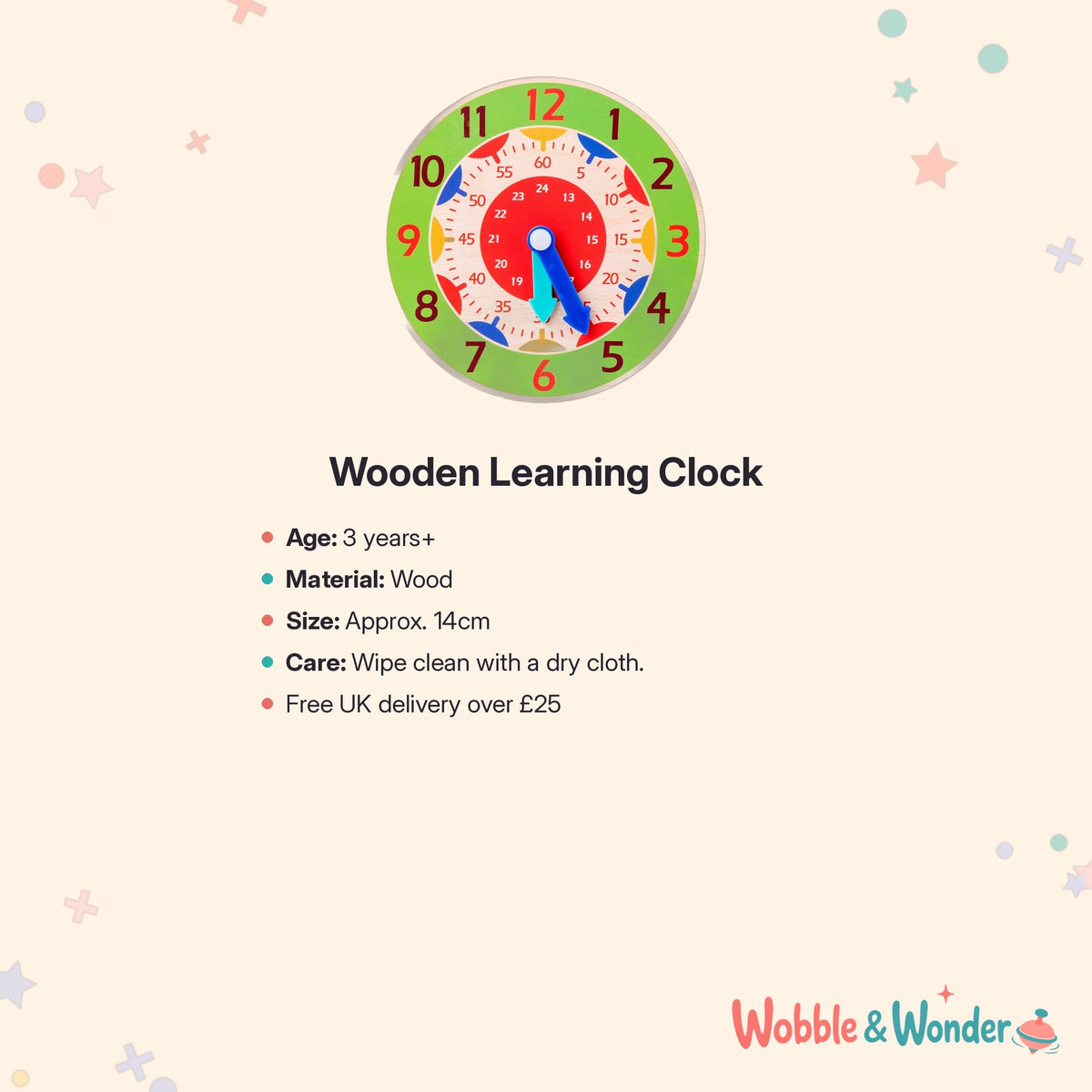 Montessori Wooden Learning Clock