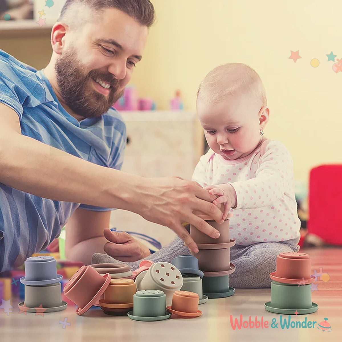 Silicone Hourglass Stacking Cups