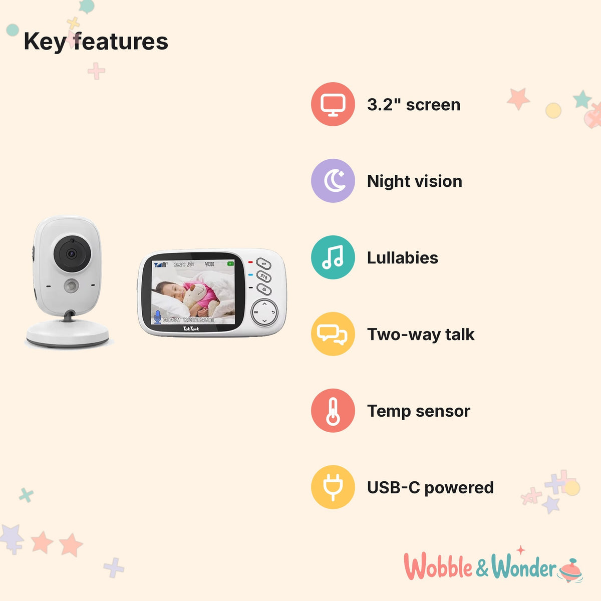 Orbit Lite – 3.2" USB-C Video Baby Monitor