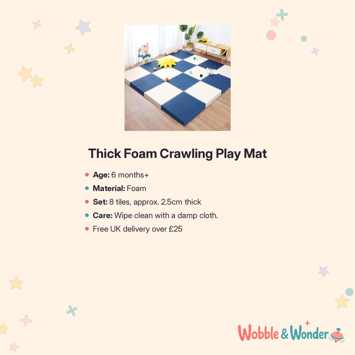 Thick Foam Crawling Play Mat (8 Tiles)