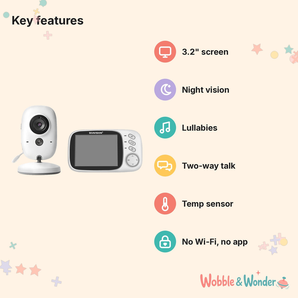 NovaView Mini – 3.2" Video Baby Monitor