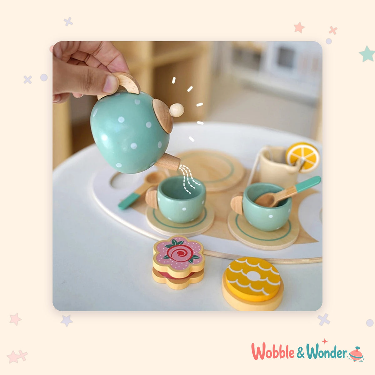 Wooden Afternoon Tea Set
