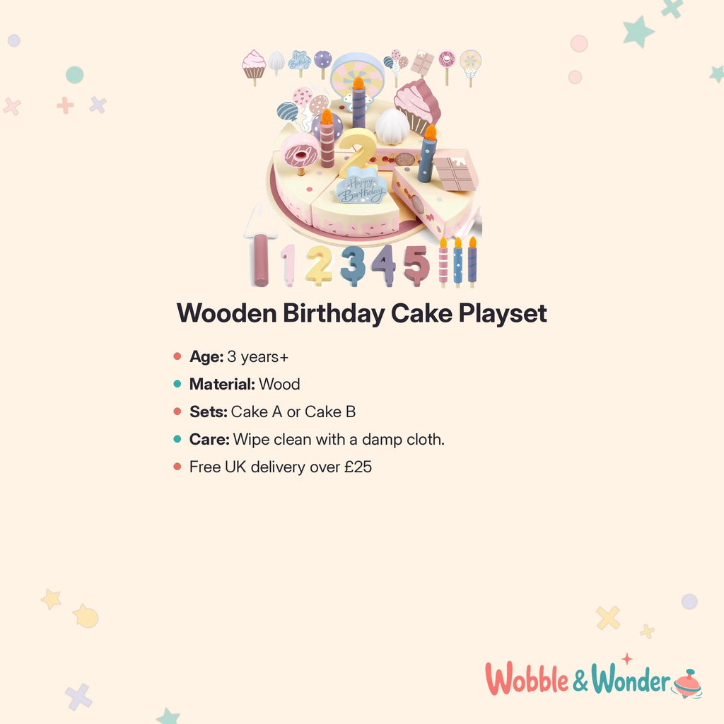Wooden Birthday Cake Playset