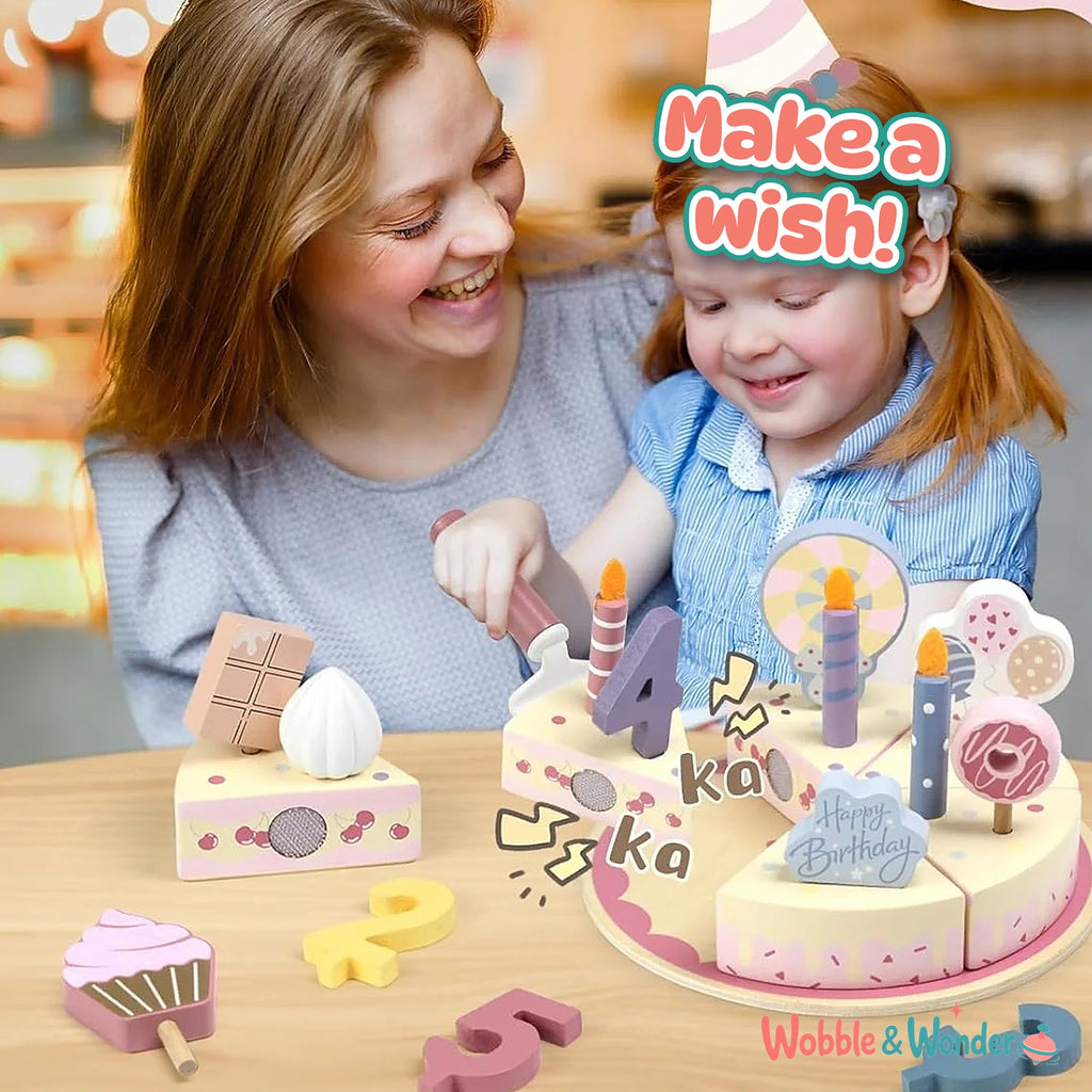 Wooden Birthday Cake Playset