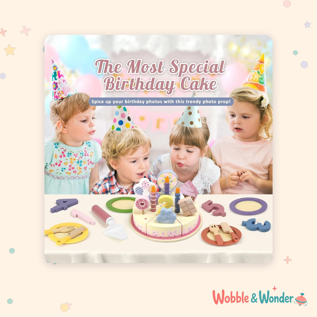 Wooden Birthday Cake Playset