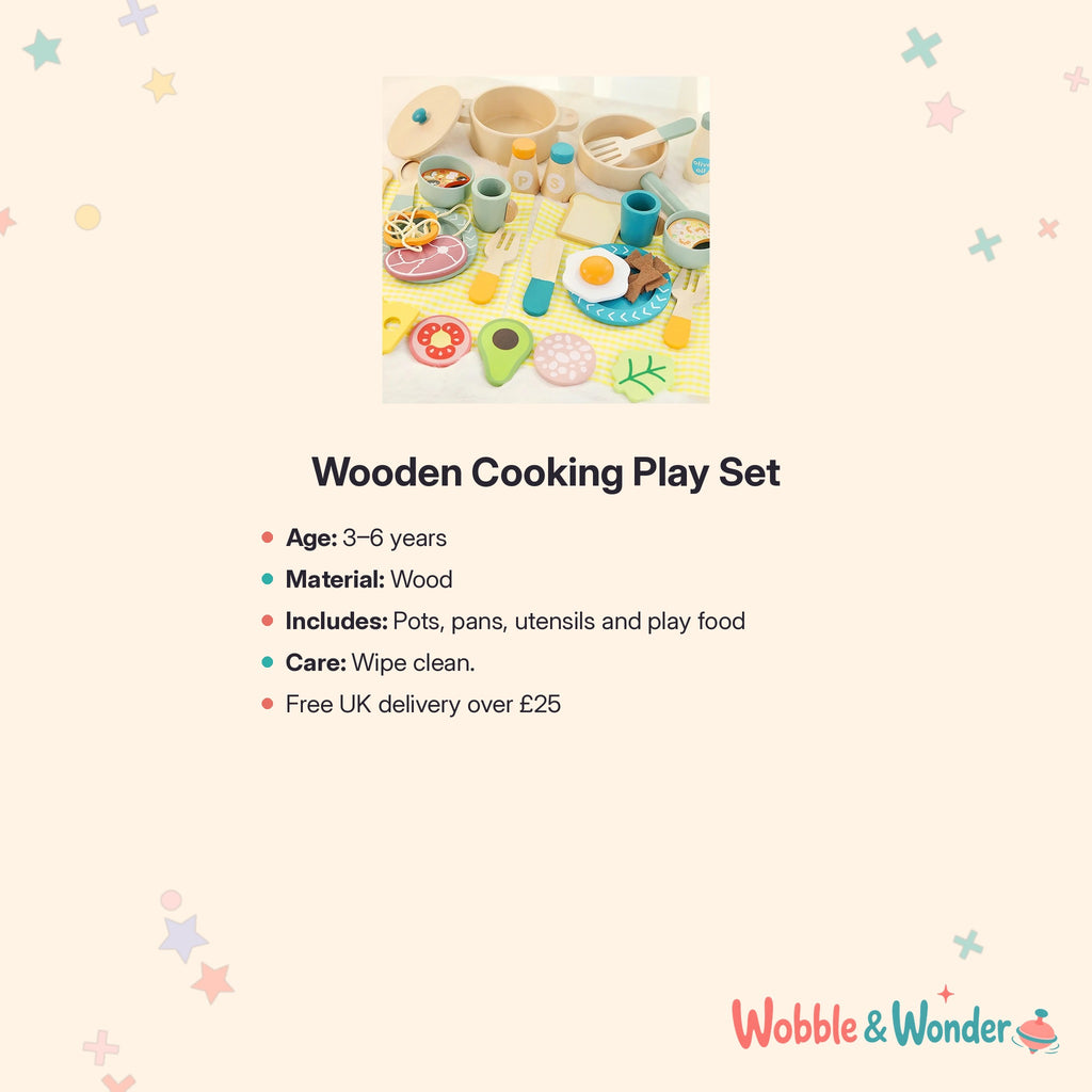 Wooden Pots & Pans Cooking Play Set