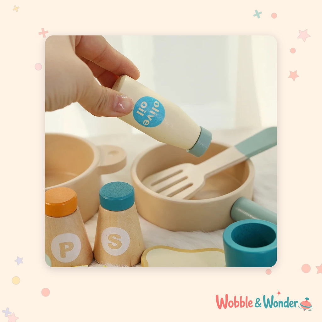 Wooden Pots & Pans Cooking Play Set