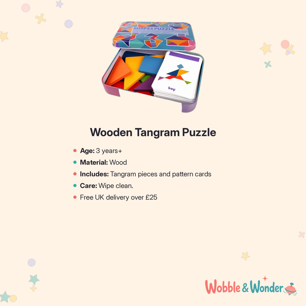Wooden Tangram Puzzle & Pattern Cards