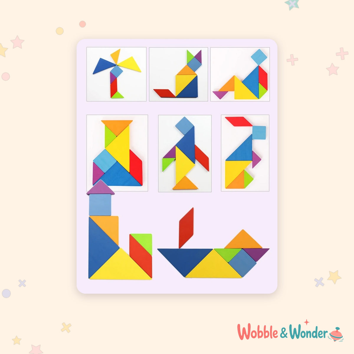 Wooden Tangram Puzzle & Pattern Cards